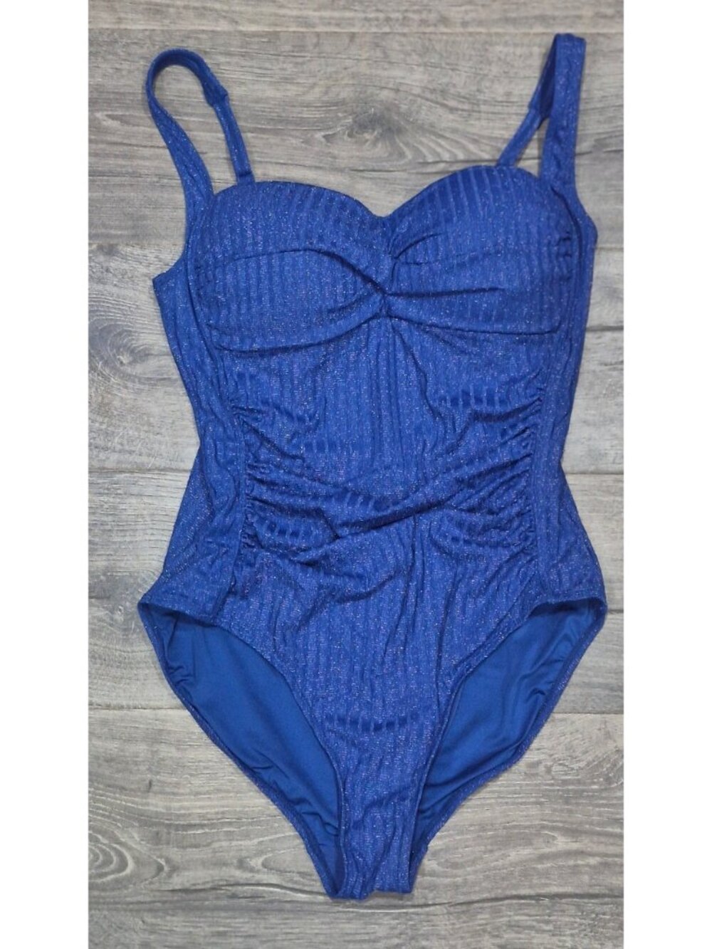 Niptuck Royal Blue Shimmer Slimming One-pc. Swimsuit Bathingsuit Women's Size 10